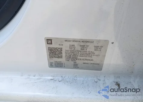 2018 Chevrolet Silverado 1500 Custom z USA, uszkodzony, nr VIN 1GCVKPEC2JZ250445